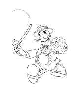A coloring page of donald duck